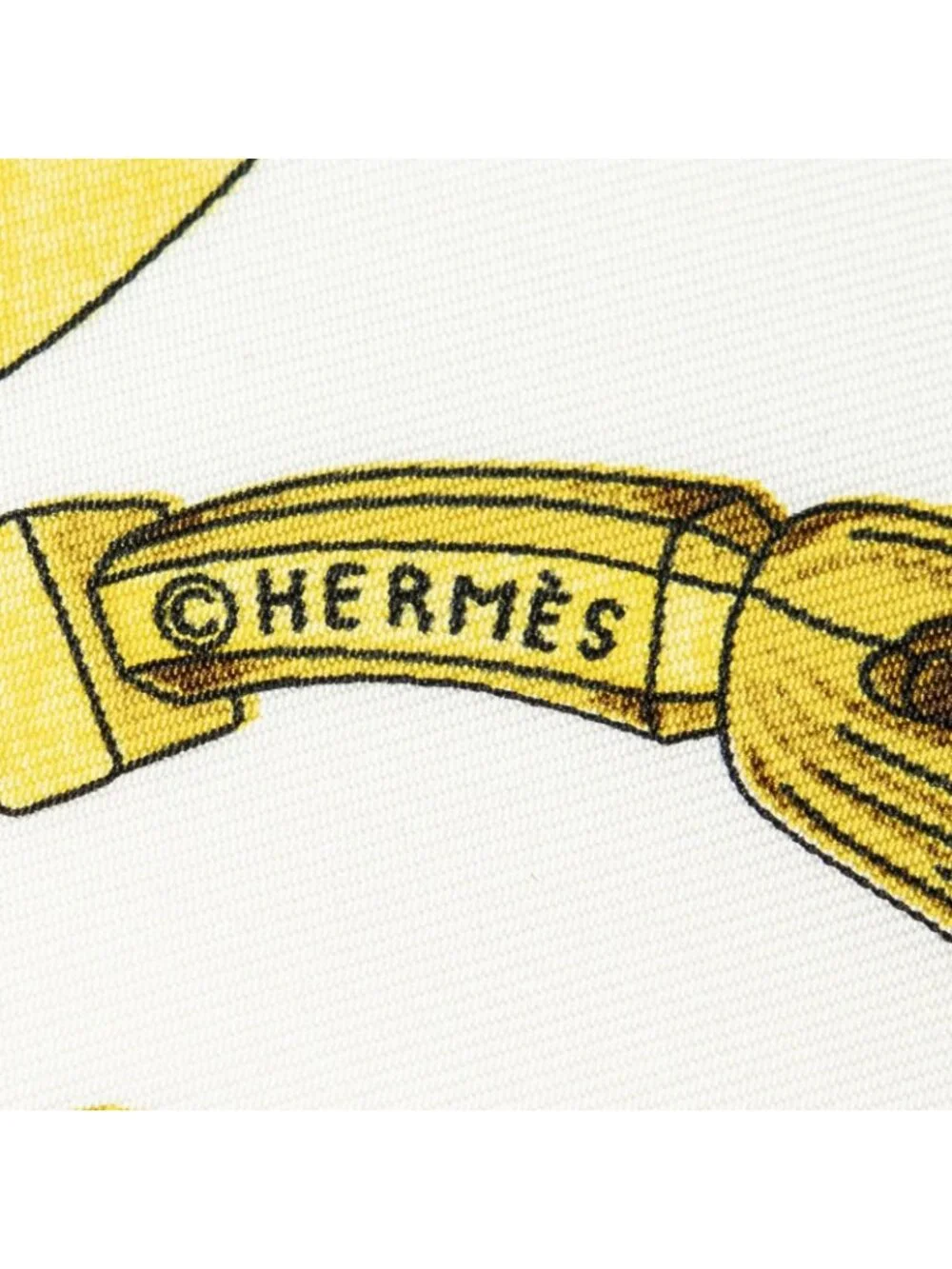 Hermes Scarf Ivory Beige Silk